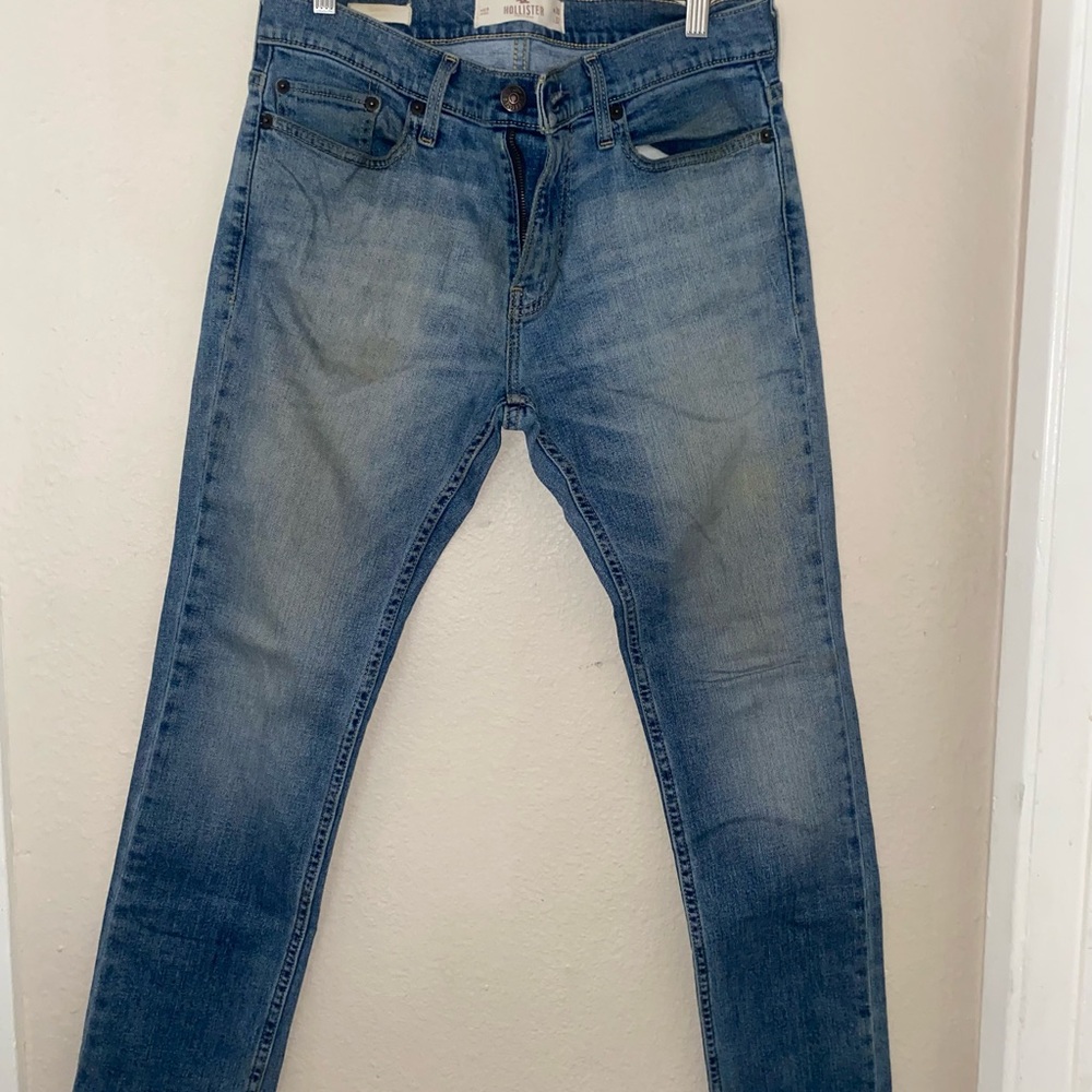 Hollister Men's Skinny Jeans in Light Blue